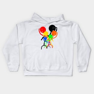 Rainbow Stickmen Kids Hoodie